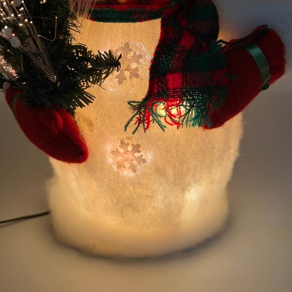 Vintage Fiber Optic Snowman Holding Christmas Tree NO PLUG TESTED - Picture 13 of 15